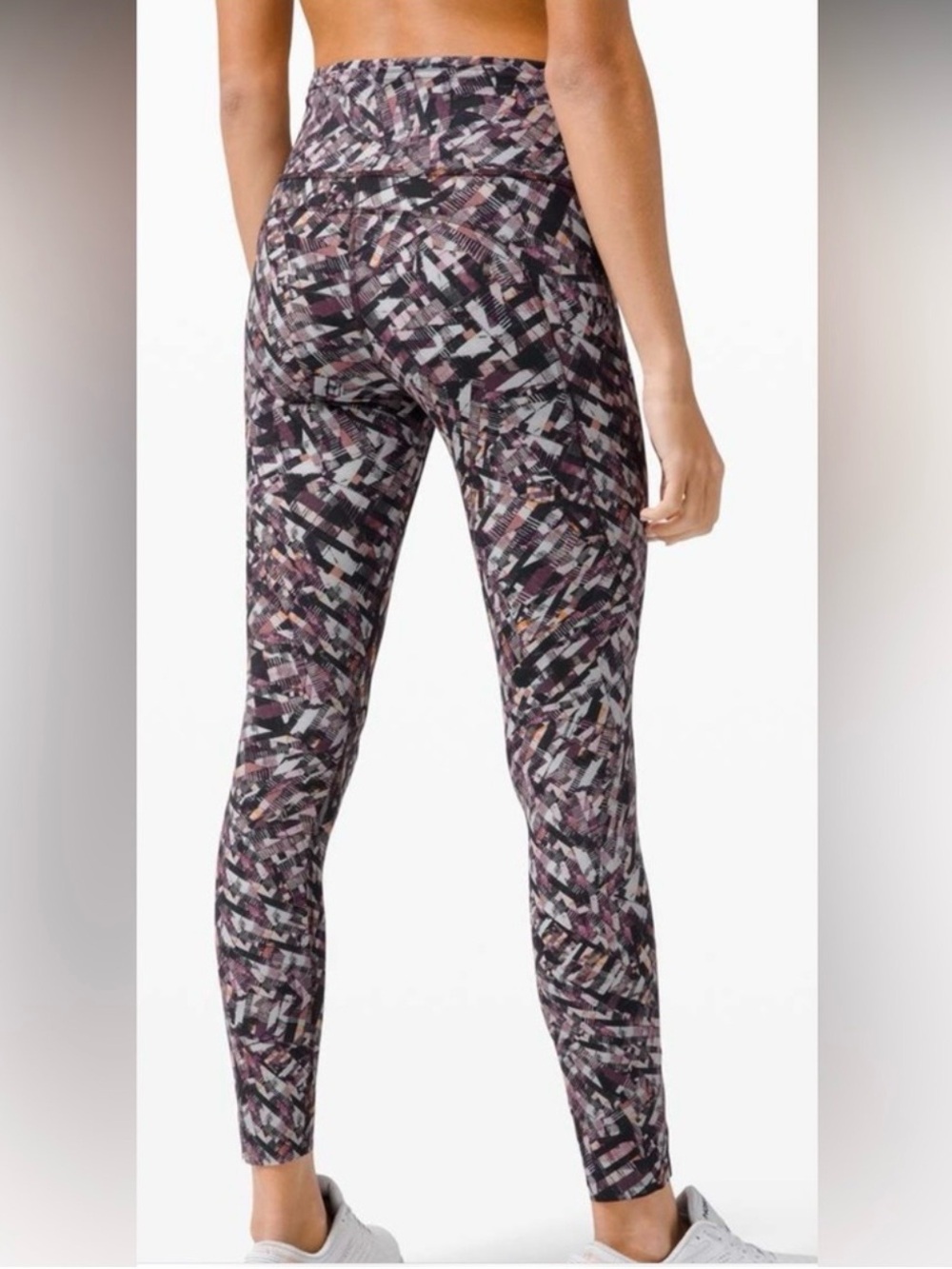 lululemon athletica Fast and Free Geometric Print Leggings - Pink, Black, White